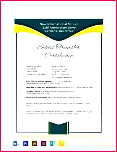 transfer certificate template wellness t 8 school format doc new looks certif