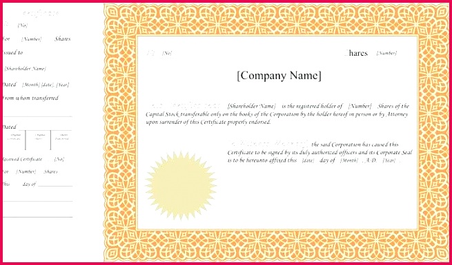 stock certificate template free share cipc 1 pdf
