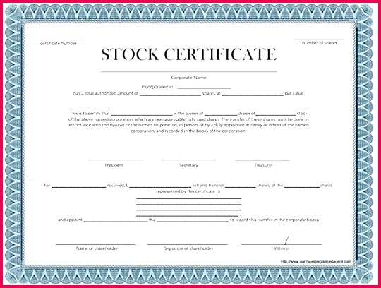 stock certificate template free share word corporate pdf