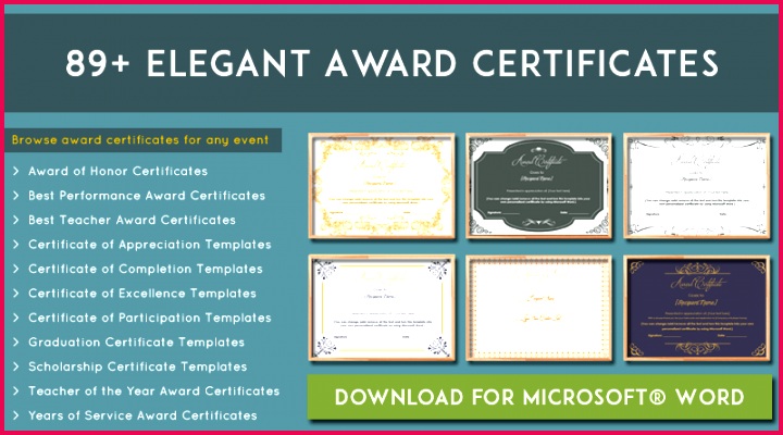 More than 89 award certificate templates editable and printable 800x445
