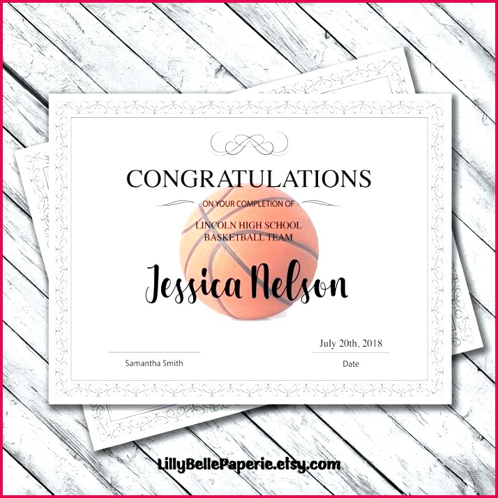 basketball certificate templates free editable template