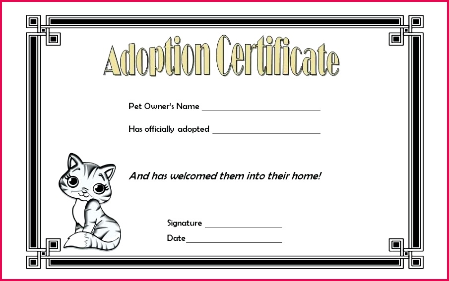 pet birth certificates fresh adoption certificate template for cat free