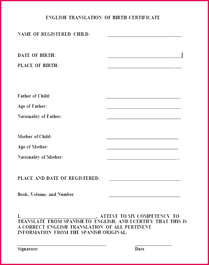 birth certificate translation template spanish to awesome translate luxury mexican marriage templa
