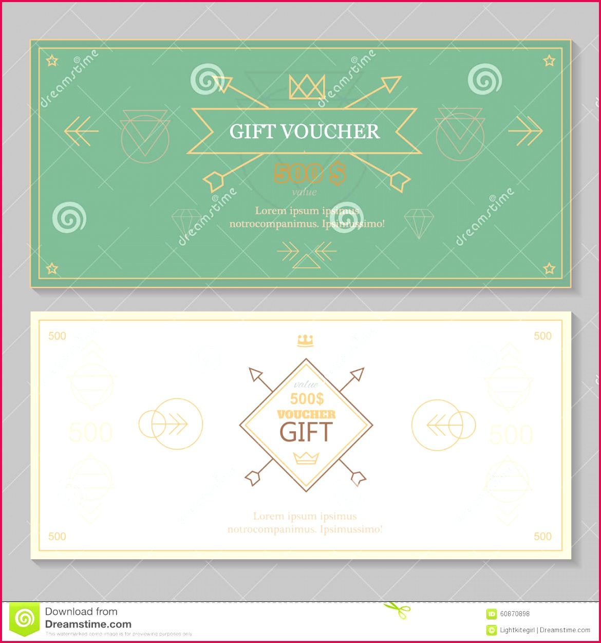 t certificate voucher coupon template hipster design line art vector