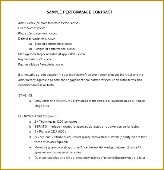 7 Performance Contract Templates – Free Word PDF Documents 563544