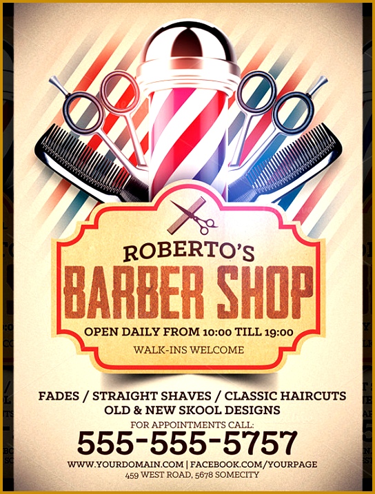 Robetro s Barber Shop Flyer Template 717544