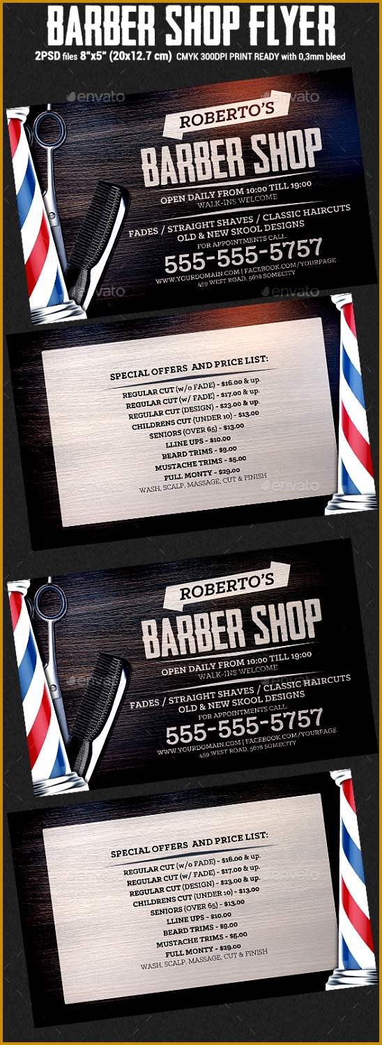 Barber Shop Flyer Template Flyers Print Templates 5481498