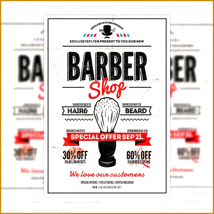 Barber Shop Vol 2 Premium Flyer Template Cover 744744