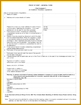 free blank bank statement template Blank Proof of Debt Form 358277