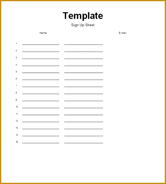 40 Sign Up Sheet Sign In Sheet Templates Word & Excel 633571