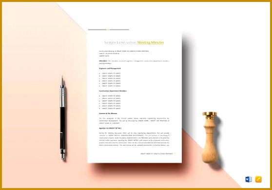 Printable Construction Meeting Minutes Template 390558