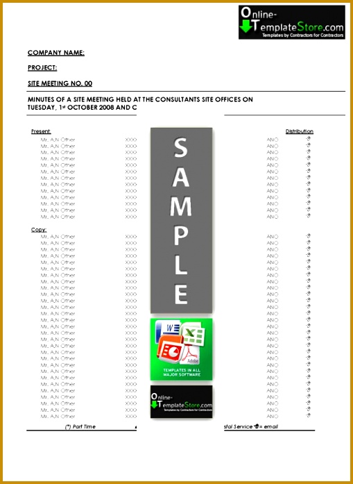 Site Meeting Minutes Excel template 697509