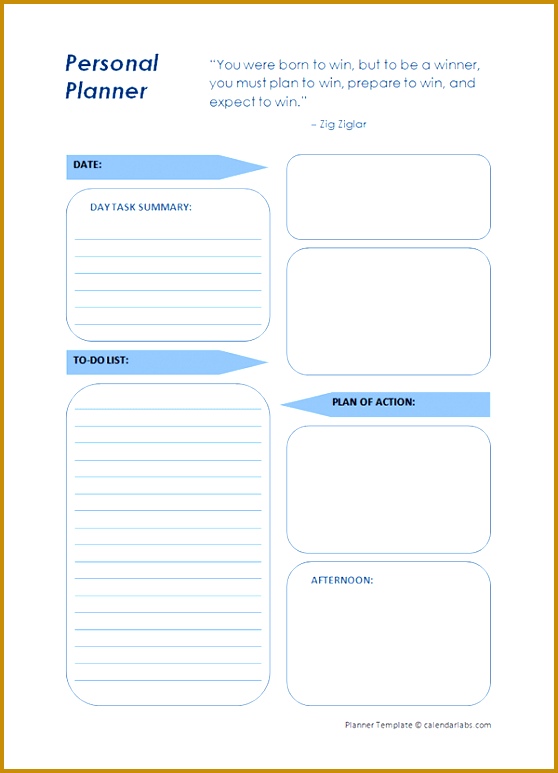 Printable Daily Planner Template 773558
