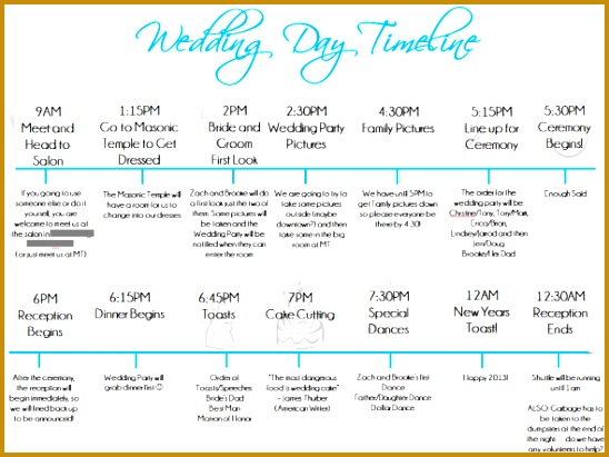 wedding day timeline template 548411