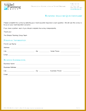 Popular business demographic survey templates forms Business Analysis Questionnaire strebelcpa 358277