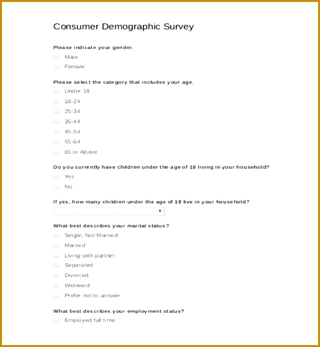Consumer Demographic Survey Template Pdf 713658