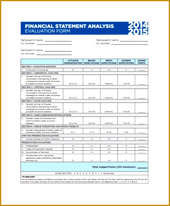 Sample Financial Statement Analysis 7 Documents In Pdf Word 678558