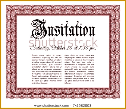 Red Formal invitation template With guilloche pattern and background Detailed Money style design 361418