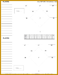Baseball Lineup Sheets PDF files 232301