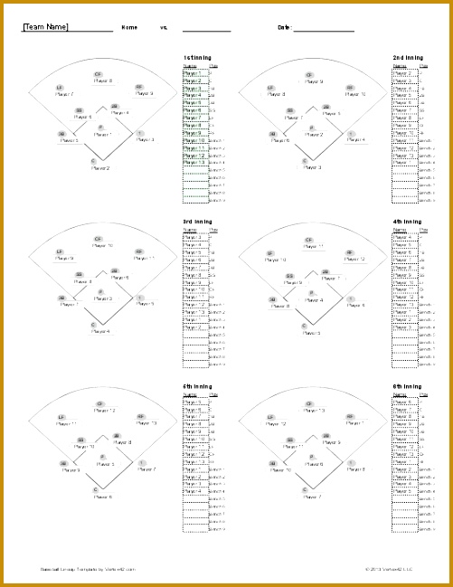 Visual Baseball Line Up Sheet Visual Line Up Screenshot 501649