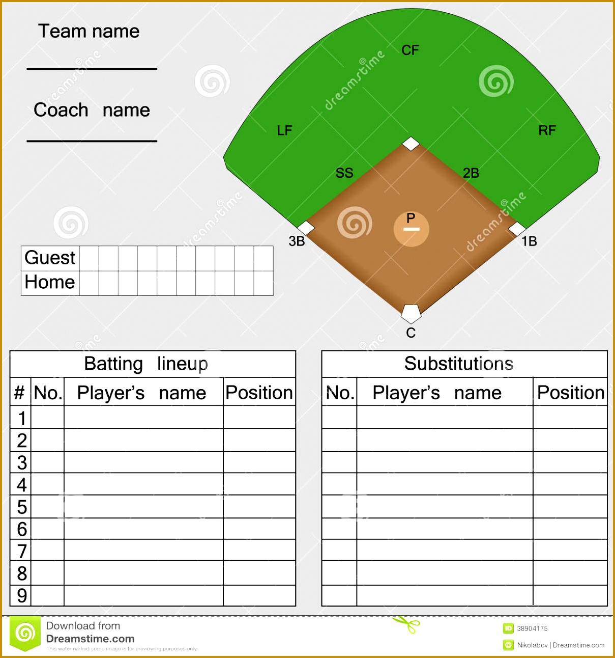 Free Baseball Lineup Card Template 12921209