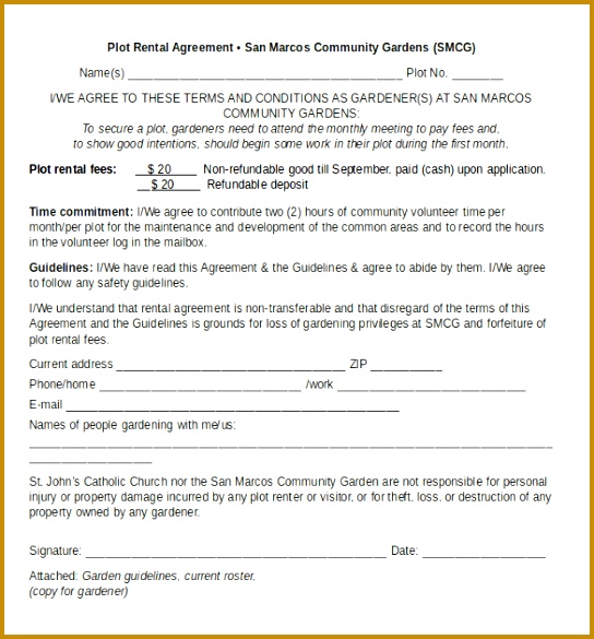 Plot Rental Agreement Template Download in MS Word 585544