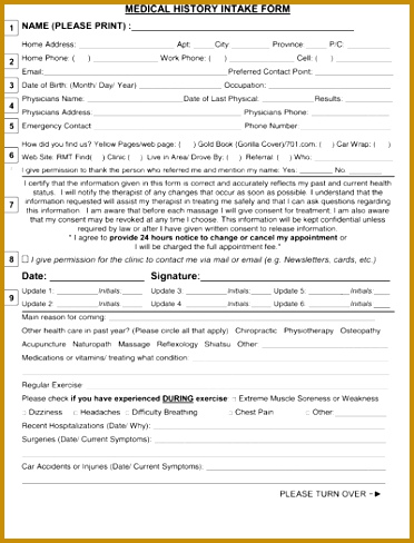 psychotherapy intake form template massage intake form intake forms printable google search intake printable 488372