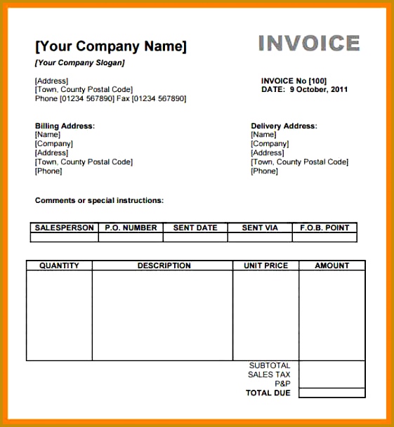 Billing Invoice Layout 7 Bill Invoice Format 608561
