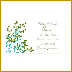 Bride and Groom Personal Contact Information Card 301301