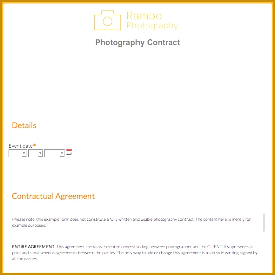 photography order form template photography forms templates formstack free 544544