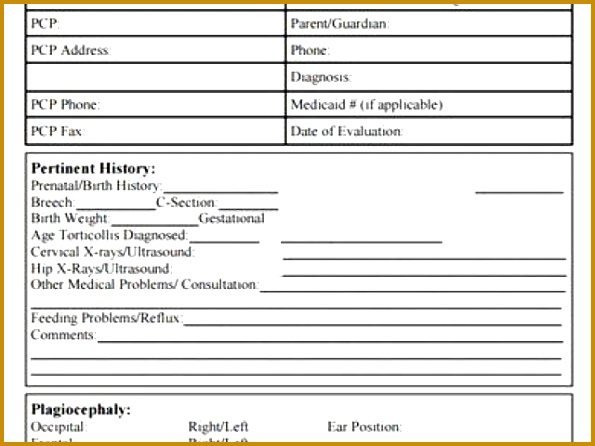 6 Physical therapy Intake form Template | FabTemplatez