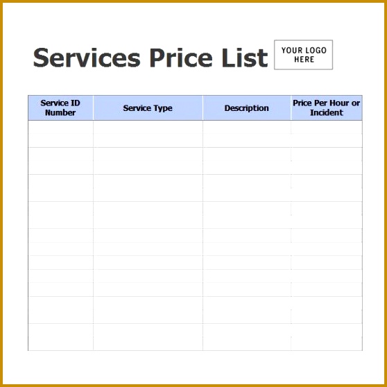 Sample Price List Template 5 Documents Download in PDF Word Excel 558558