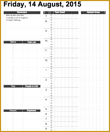 Printable Daily Schedule Template Word 534443