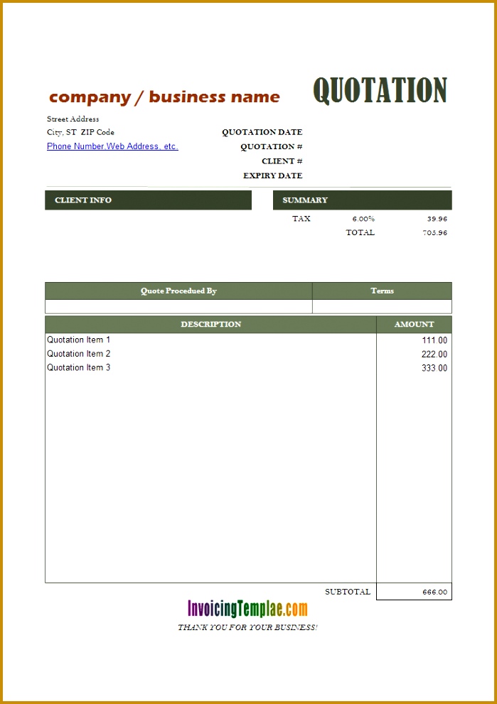 4 Quotation format Pdf File | FabTemplatez