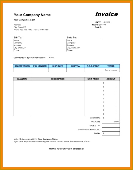 retail invoice format in excel 12 571446