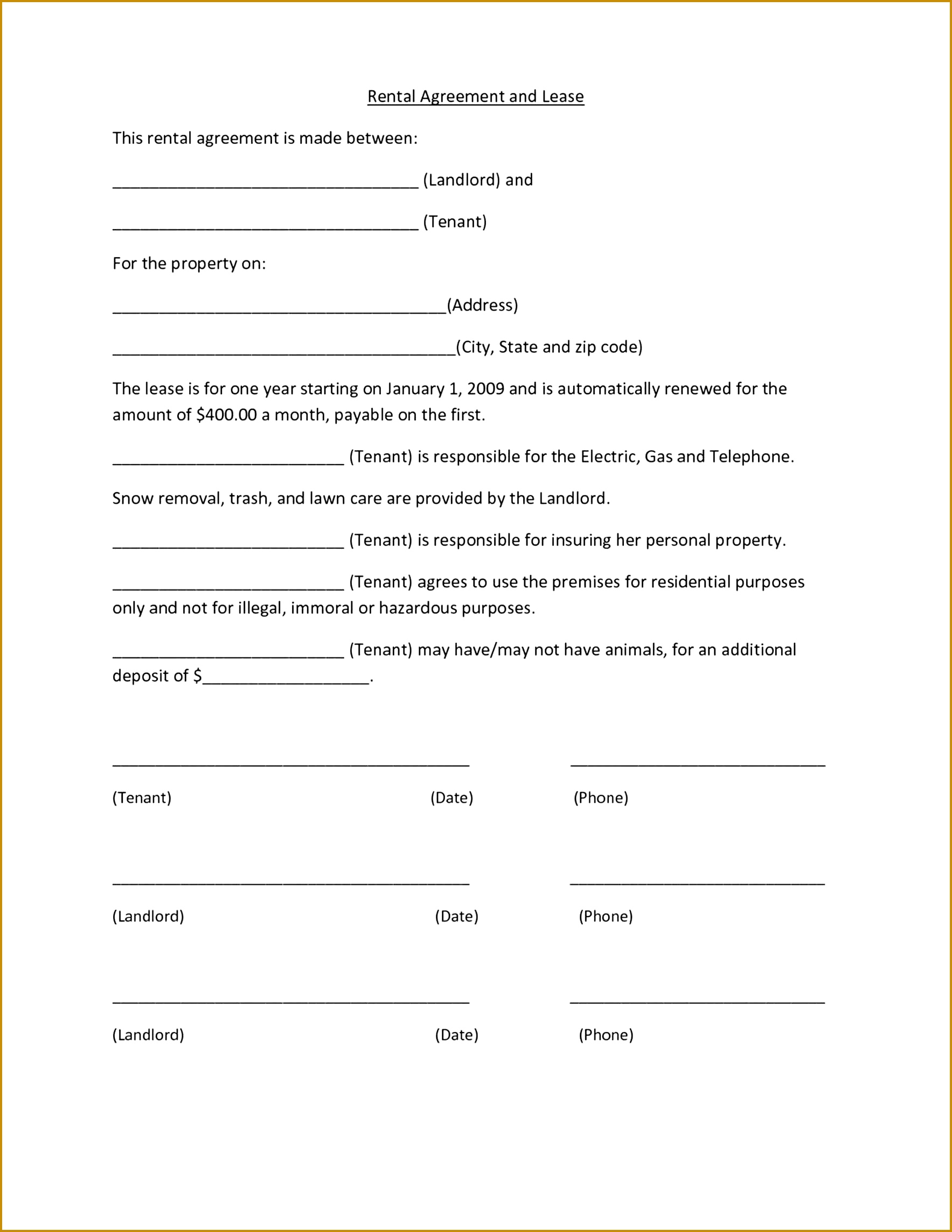 forms to print standard agreement free fice Rental Agreement Template rental agreements to print standard lease agreement 22851767