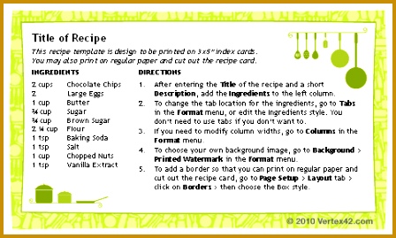 Free Printable Recipe Card Template for Word 269448