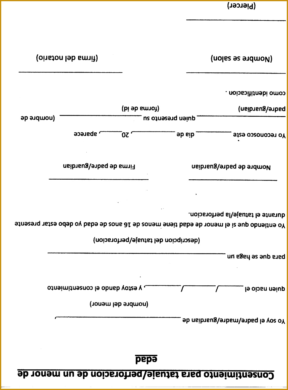 Piercings Tattoo Consent Form Template Uk Notary Sp 9741320