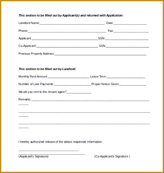 Sample Rental Reference Form 8 Download Free Documents In Pdf Word 544576