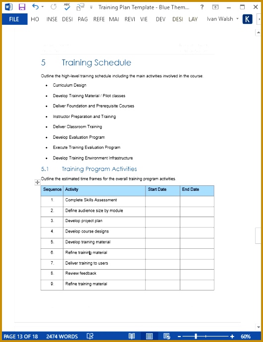 MS Word Template Red Theme Training Plan 690531