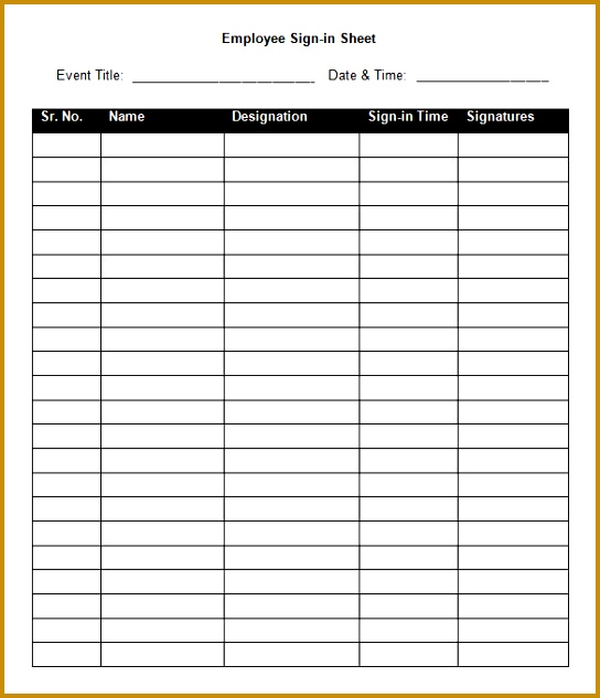 Template For Employee Sign In Sheet 633544