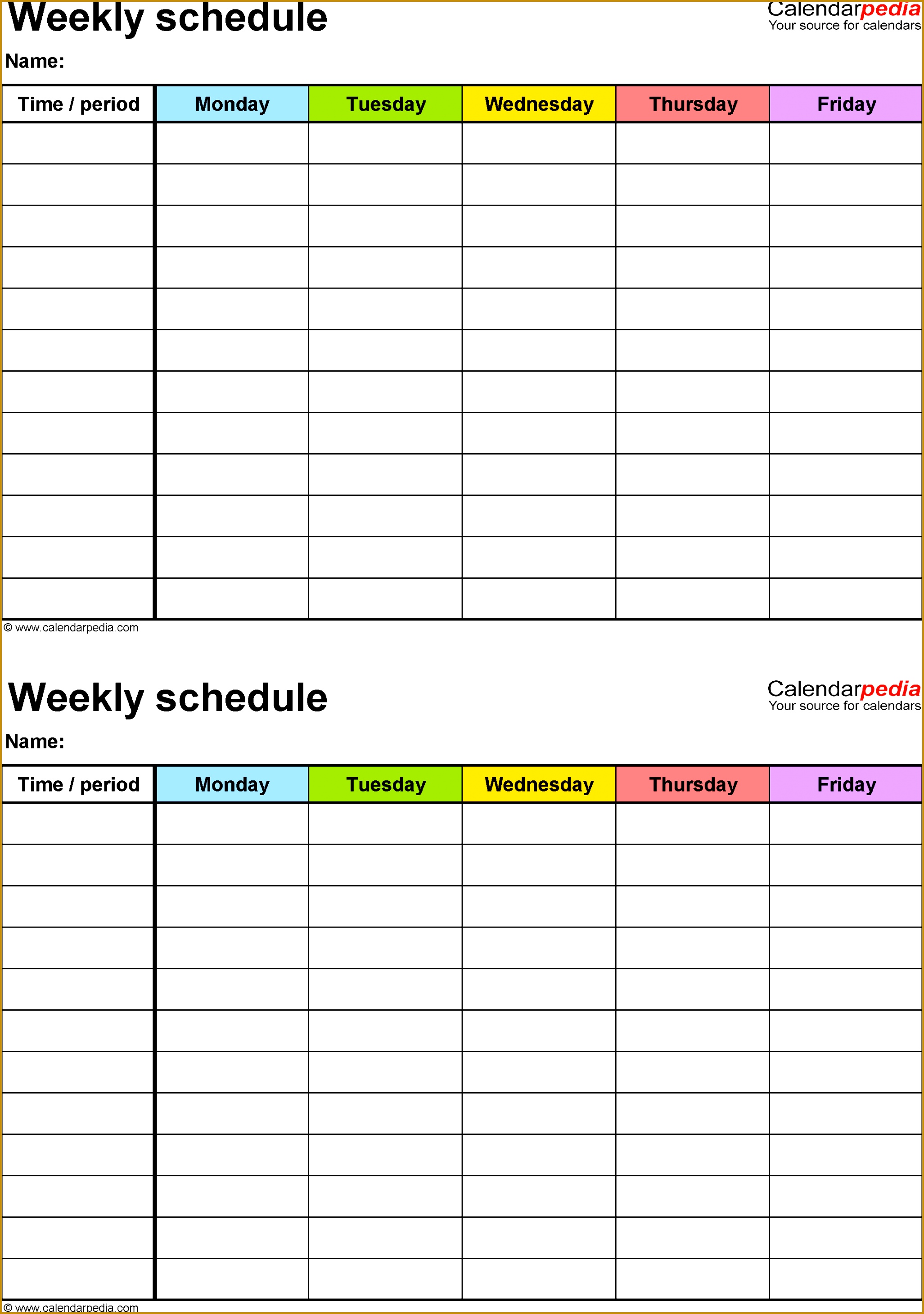 weekly activity planner template weekly class schedule 20532920