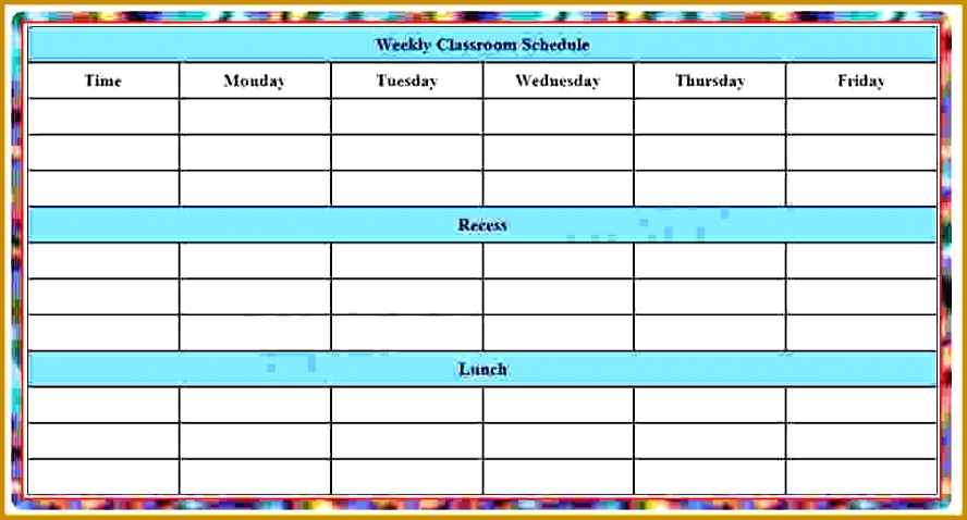 School Schedule Templates blank Weekly Class Schedule Template 478888