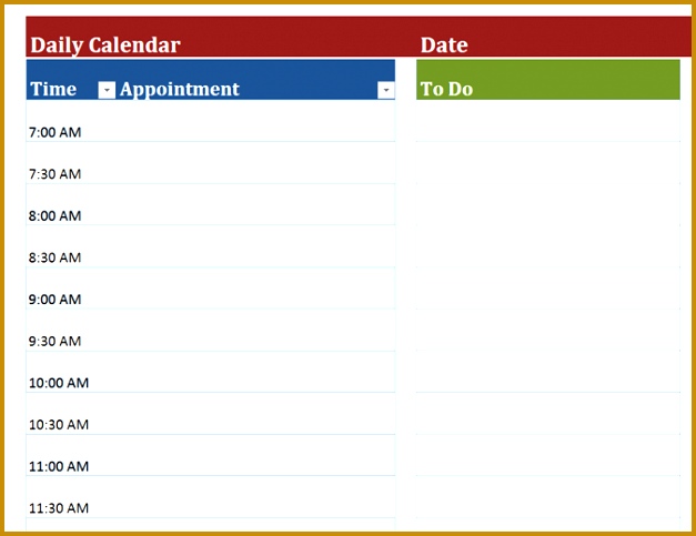 Blank daily calendar TM 483627