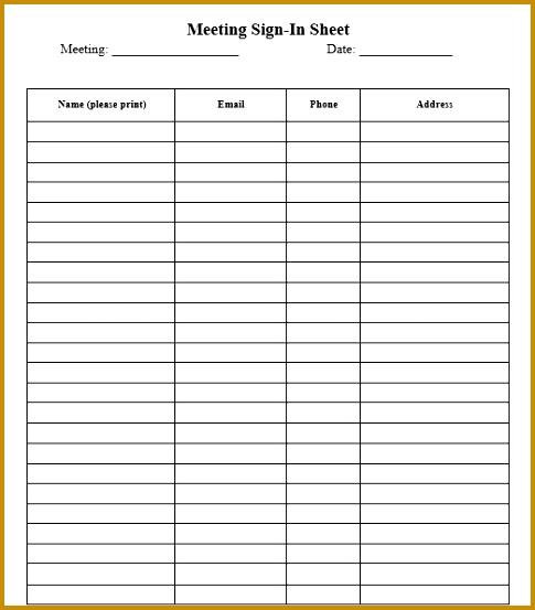 8 Free Sample Safety Sign In Sheet Templates – Printable Samples 553485