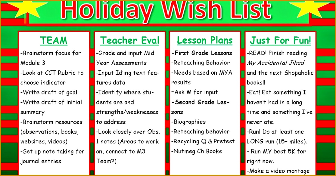 holiday wish list a vacation themed to do list teaching 1116585