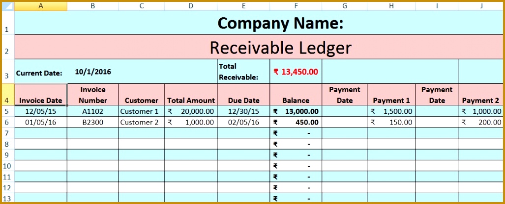 Download Accounts Receivable Excel Template 1027416
