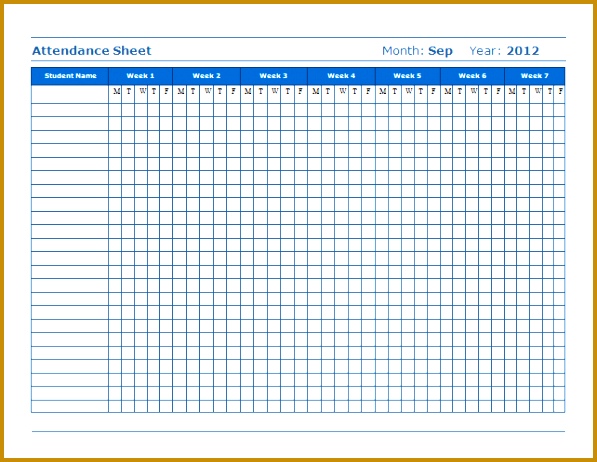 What s More Picture showed above is Formal Attendance Sheet Template For Students And Employee 597462