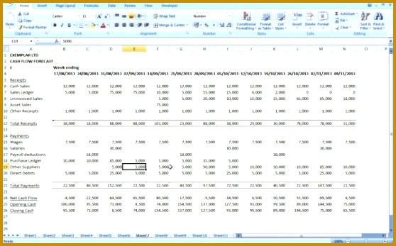 Cash Flow Excel Template Uk 558347
