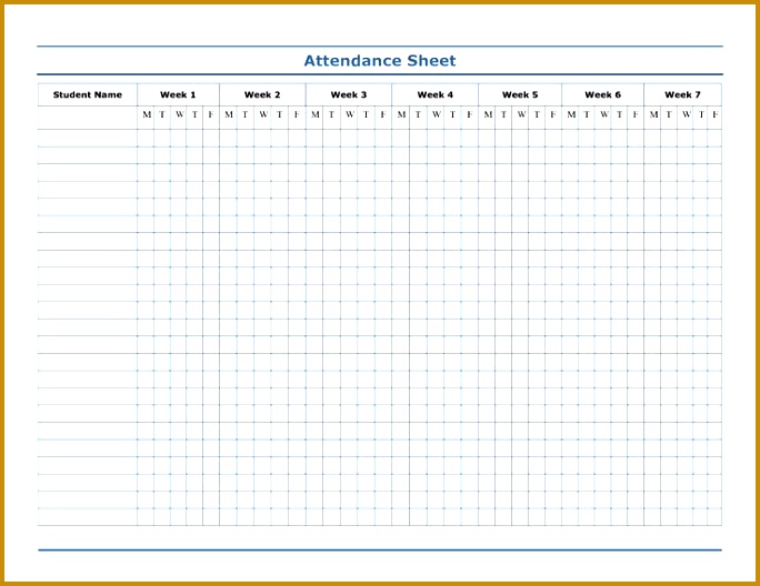 Free Printable Blank Attendance Sheets 528684